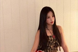 虞书欣黄黑格子吊带写真 活力满满展现完美身材